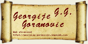 Georgije Goranović vizit kartica